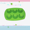 Green Six Cavity Silicone Cake Moulds For Making Cake Chocolate Bareware